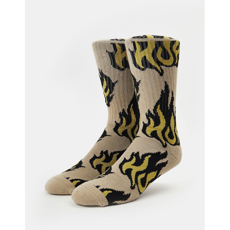 HUF Flamin’ Crew Socks – Oatmeal