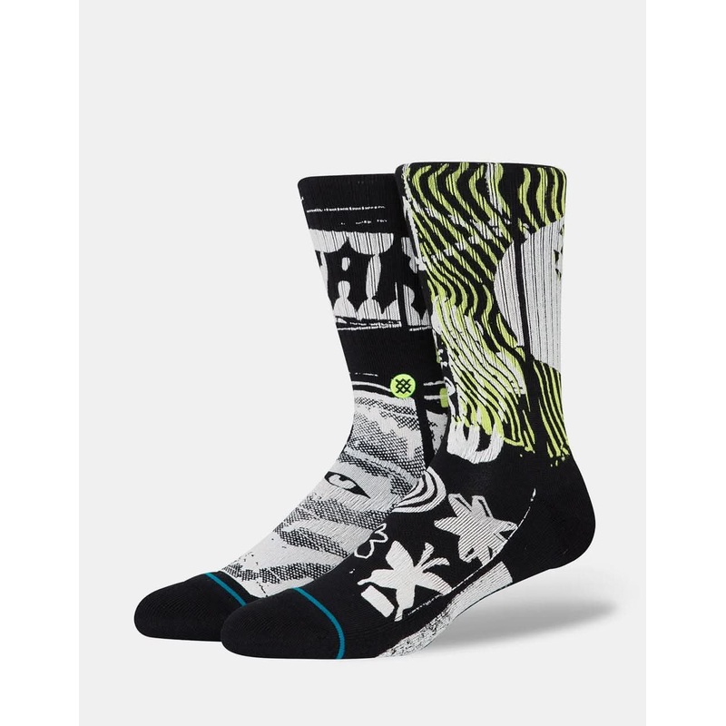 Stance Disorted Crew Socks  – Black