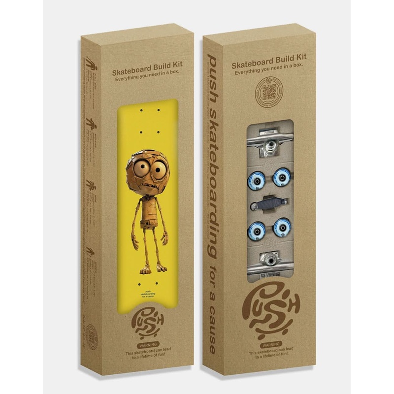 Push Plywood Guy FP Incomplete Skateboard – 7.25