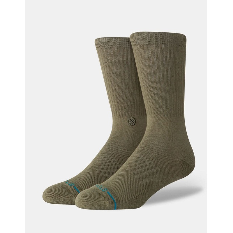 Stance Icon Classic Crew Socks – Olive Green