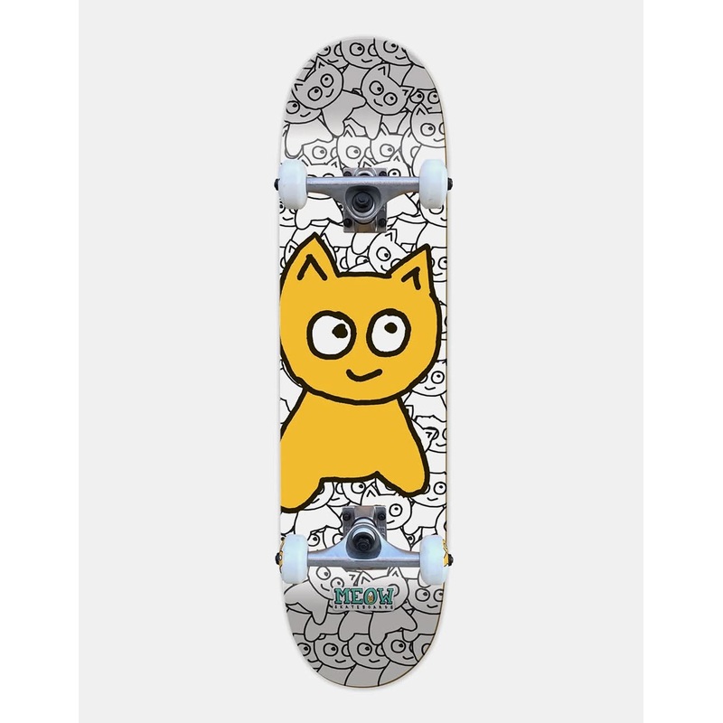 Meow Big Cat Sticker Pile Complete Skateboard – 8”