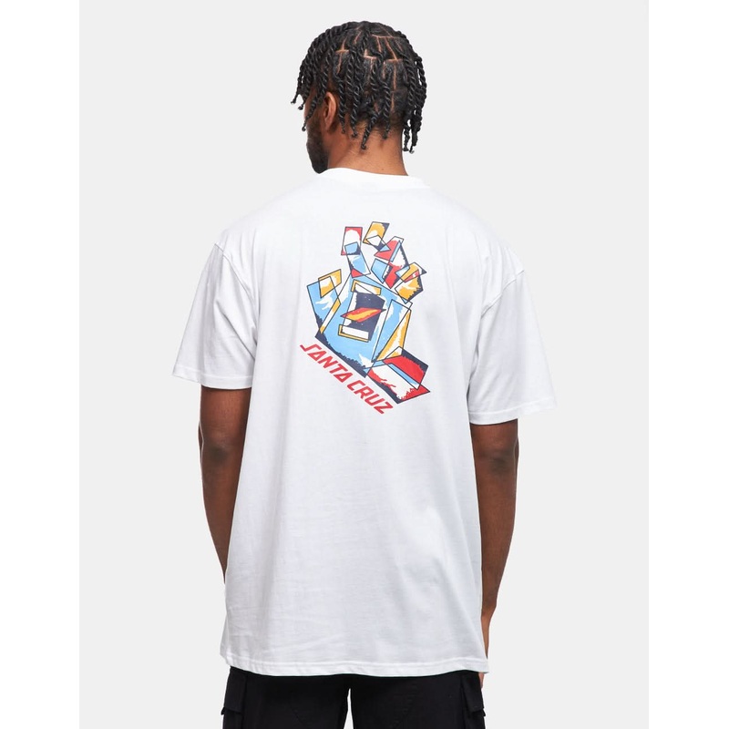 Santa Cruz Screaming Scratched Hand Strip T-Shirt – White