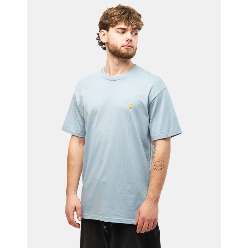 Carhartt WIP Chase T-Shirt – Frosted Blue/Gold