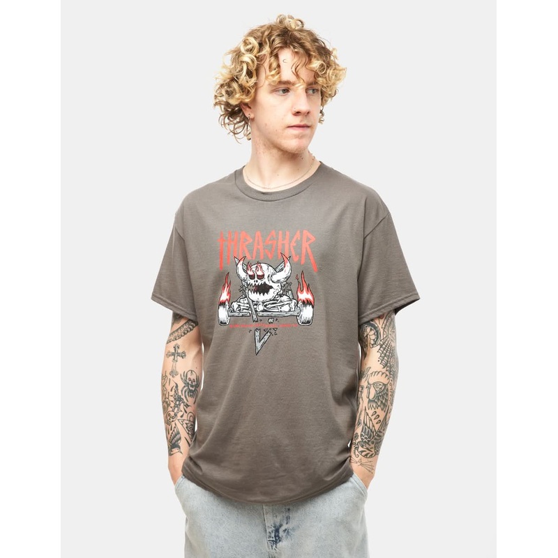 Thrasher x Toy Machine Monster-Gram T-Shirt – Charcoal