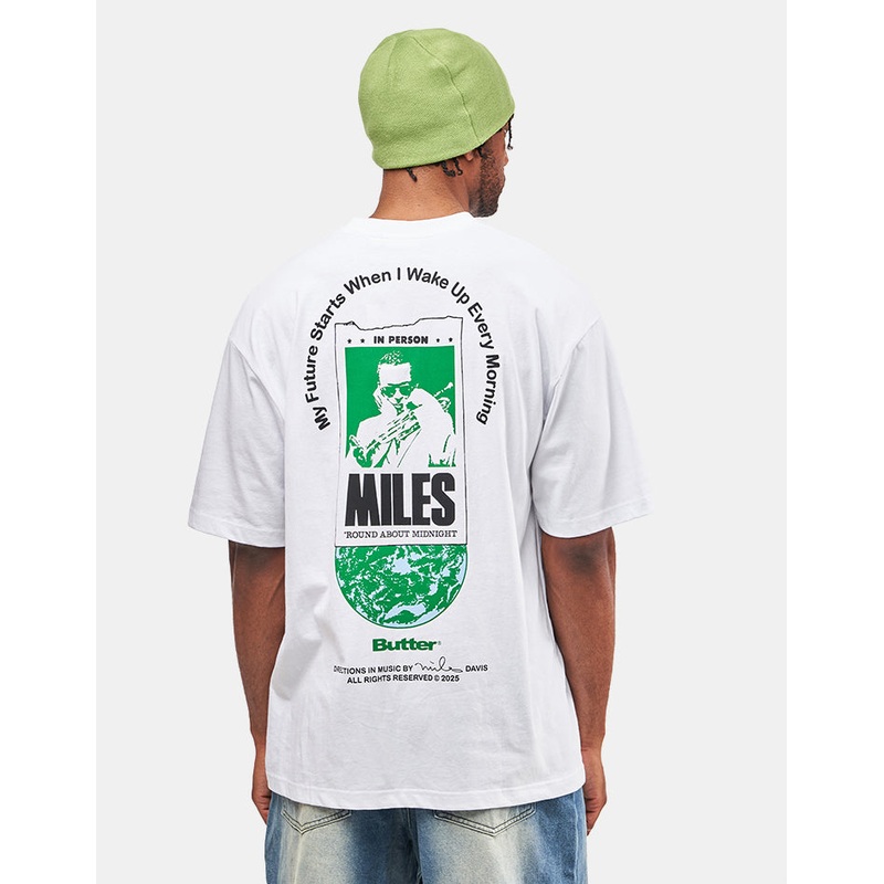Butter Goods x Miles Davis Round About Midnight T-Shirt – White
