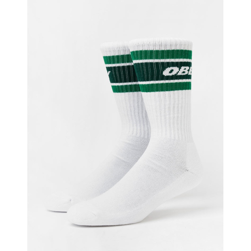Obey Cooper II Crew Socks – White/Green