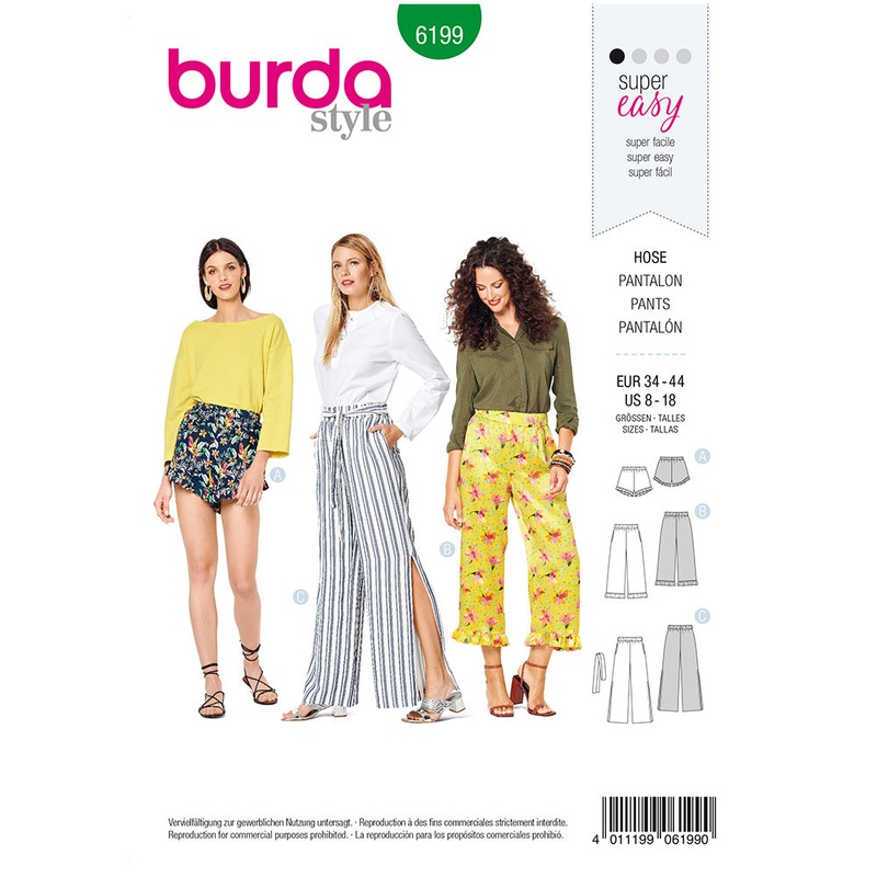BURDA – 6199 Trousers/Pants  Short