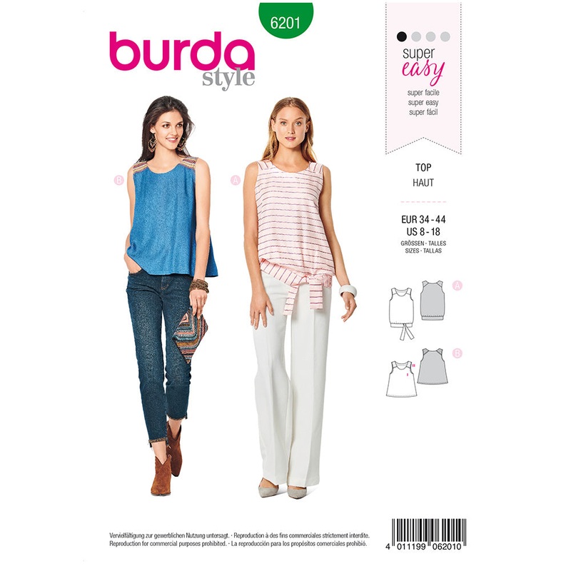 BURDA – 6201 Tank Top  Flared Form