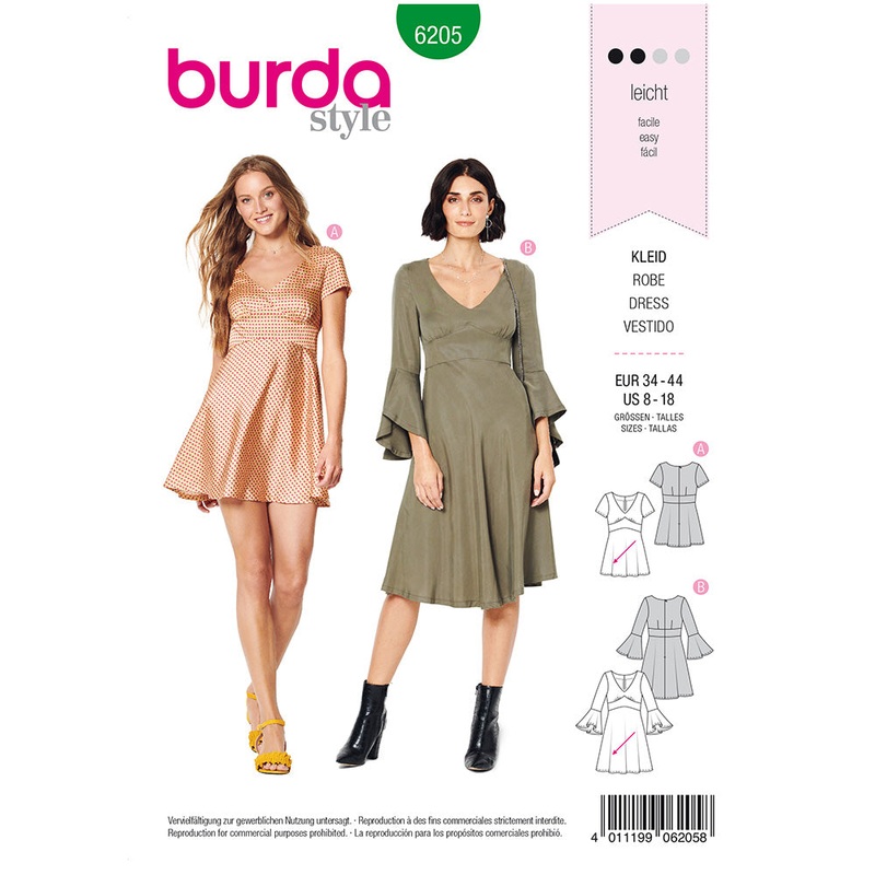 BURDA – 6205 Dress with Empire Waist