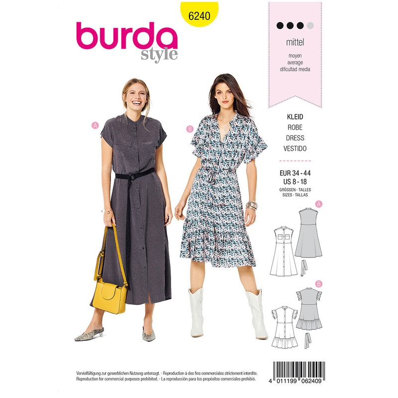 BURDA – 6240 Dress with Button Fastening