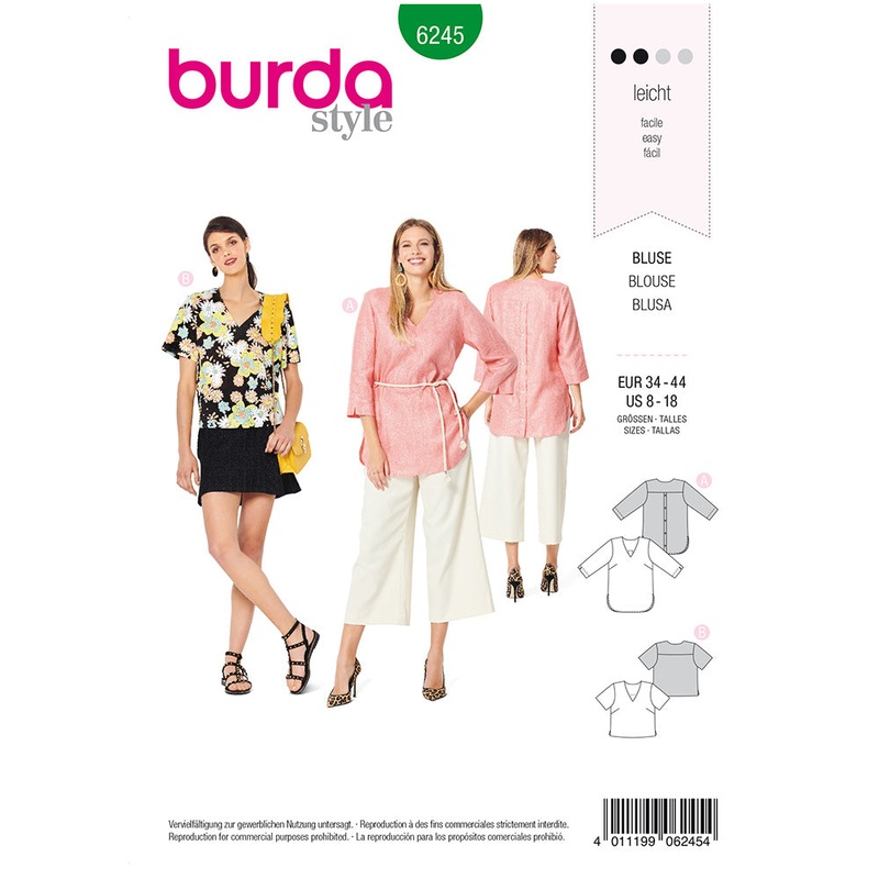 BURDA – 6245 Tunic Top with V-Neck