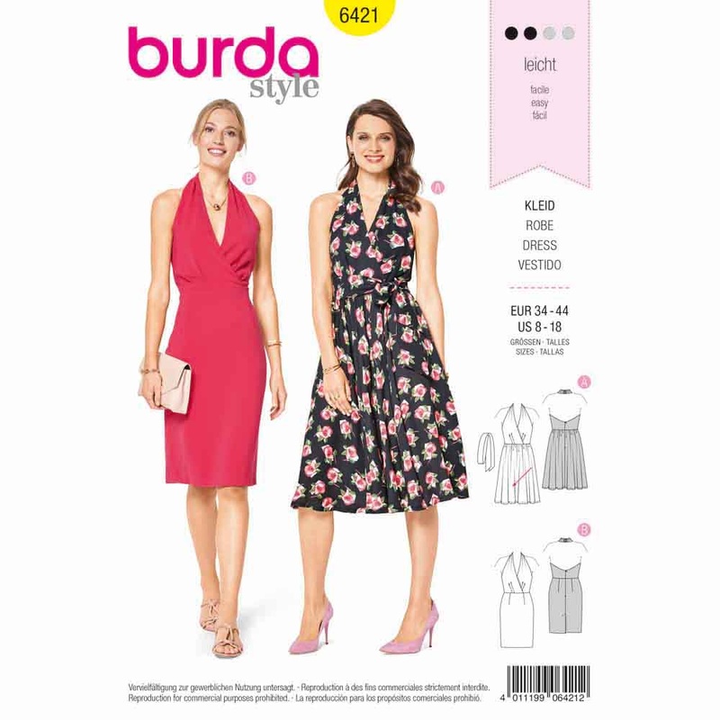 BURDA – 6421 Halterneck Dress- Cocktail Dress – Backless