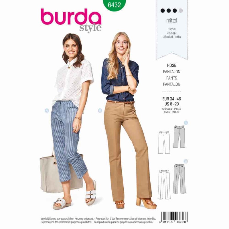 BURDA – 6432 Trousers/Pants – 7/8-Length – Flared Leg