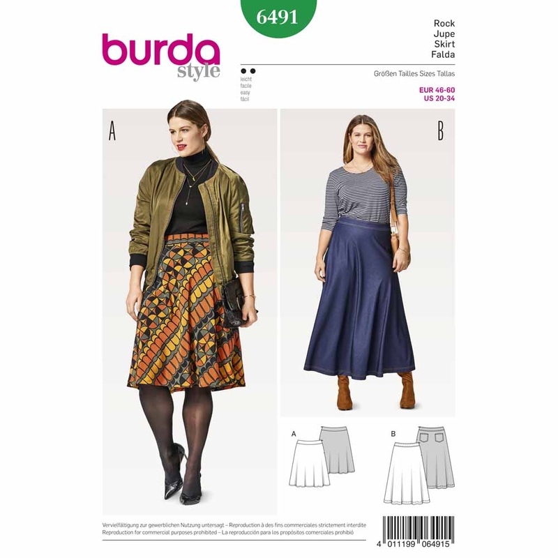 BURDA – 6491 Ladies Skirt – Plus