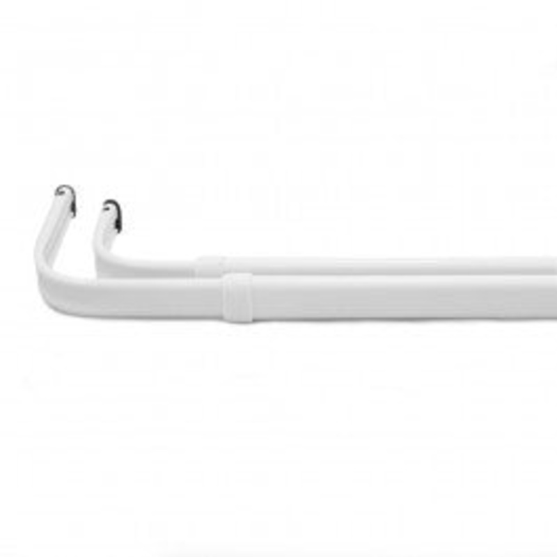 Heavy duty lockseam double curtain rod projection of 2.5 & 3.5 – White
