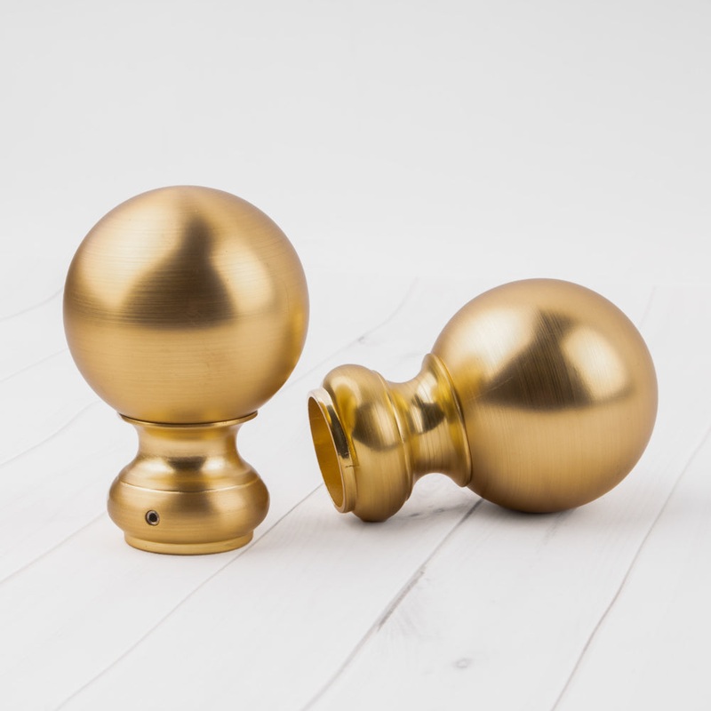 Metal finial for 28mm rod – Ball – Brushed Brass