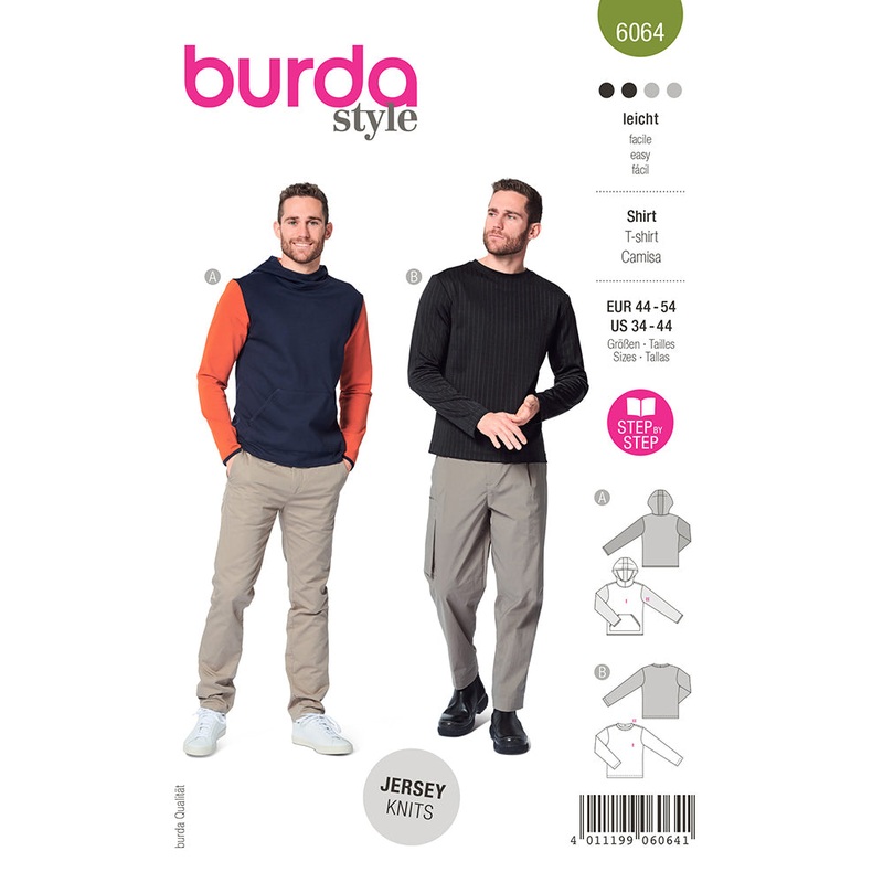 BURDA – 6064 Classic Sweatshirt with Hood or Neckband