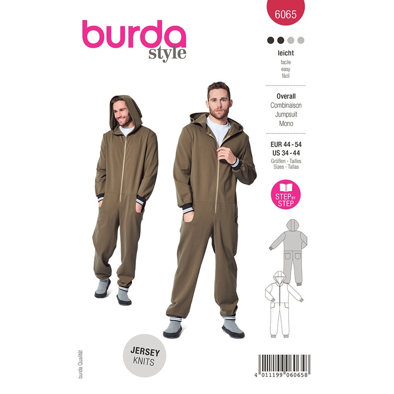 BURDA – 6065 Overalls for Men with Hood