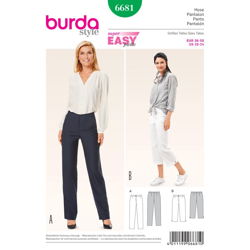 BURDA – 6681 Ladies Pants