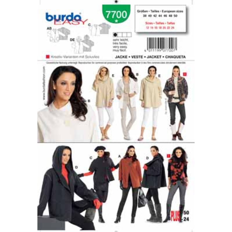 BURDA – 7700 Ladies Jacket