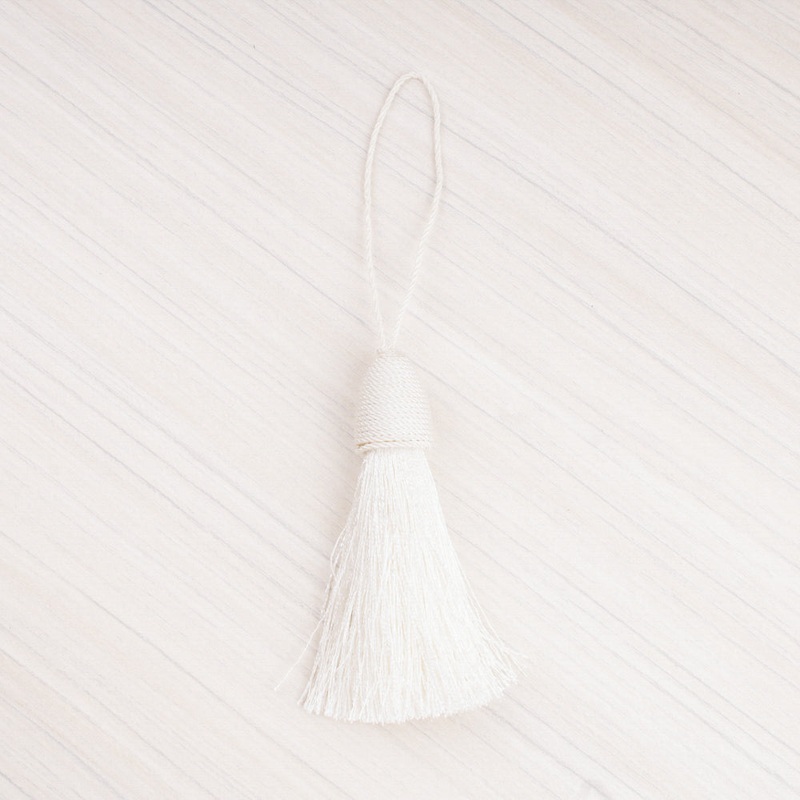 Key tassel 3 po (7,5 cm) White