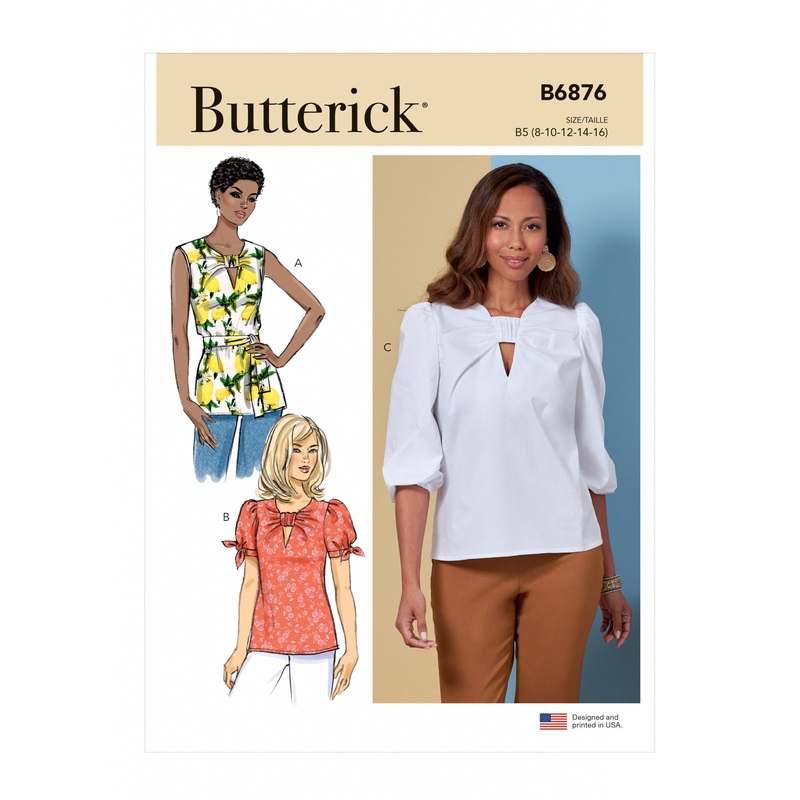 B6876 Misses’ Tunic with Sash and Top