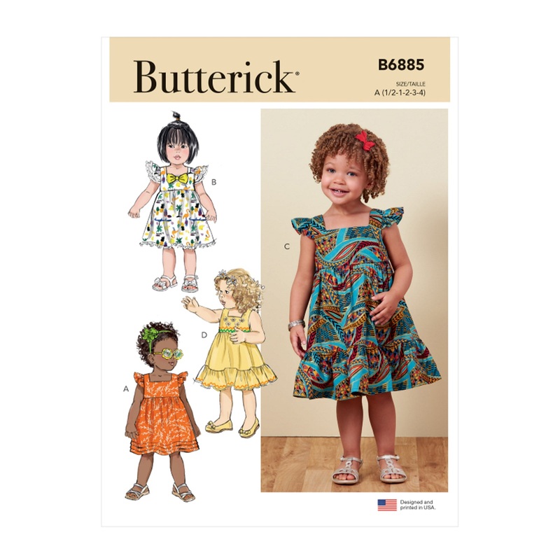 B6885 Toddlers’ Dress (1/2-1-2-3-4)