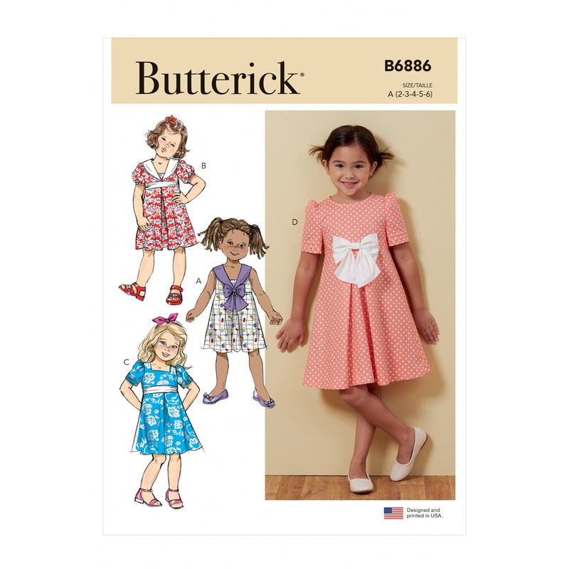 B6886 Children’s Dress (2-3-4-5-6)