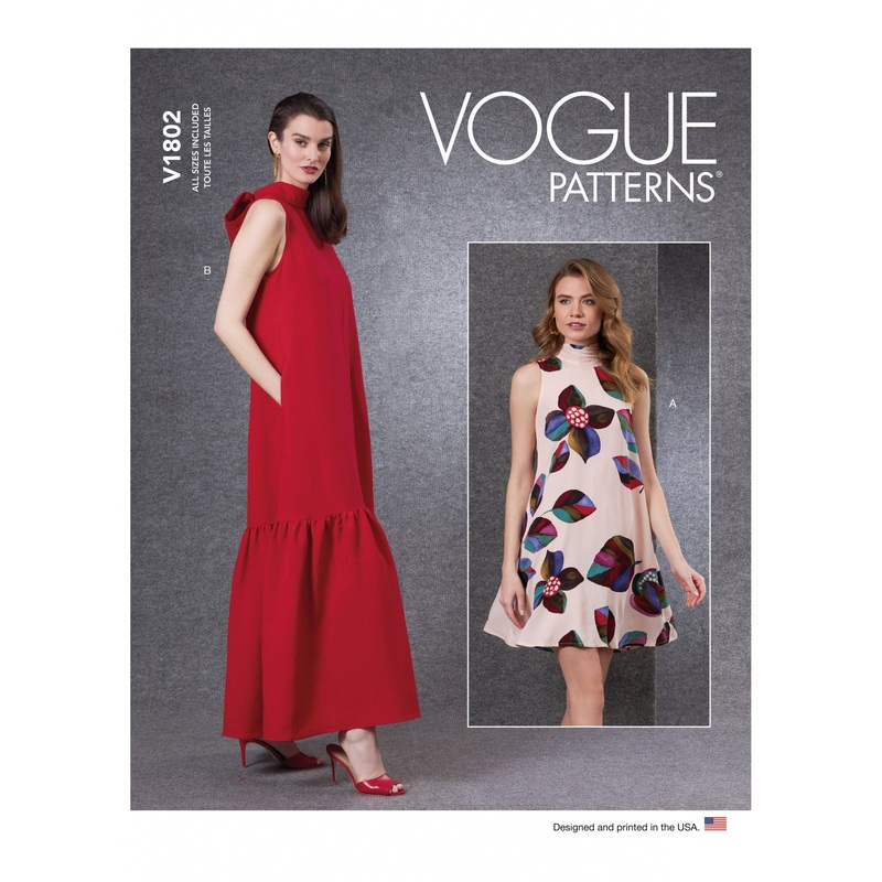 V1802 Misses’ Dresses (XS-S-M-XL-XXL)