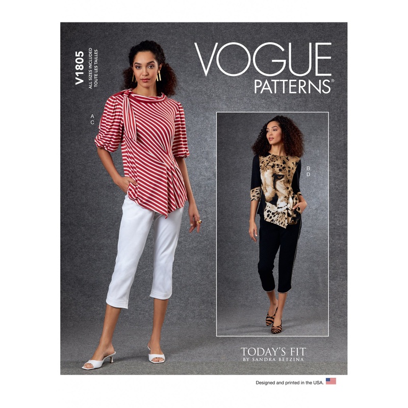 V1805 Misses’ Tops & Trousers Today’s Fit by Sandra Betzina