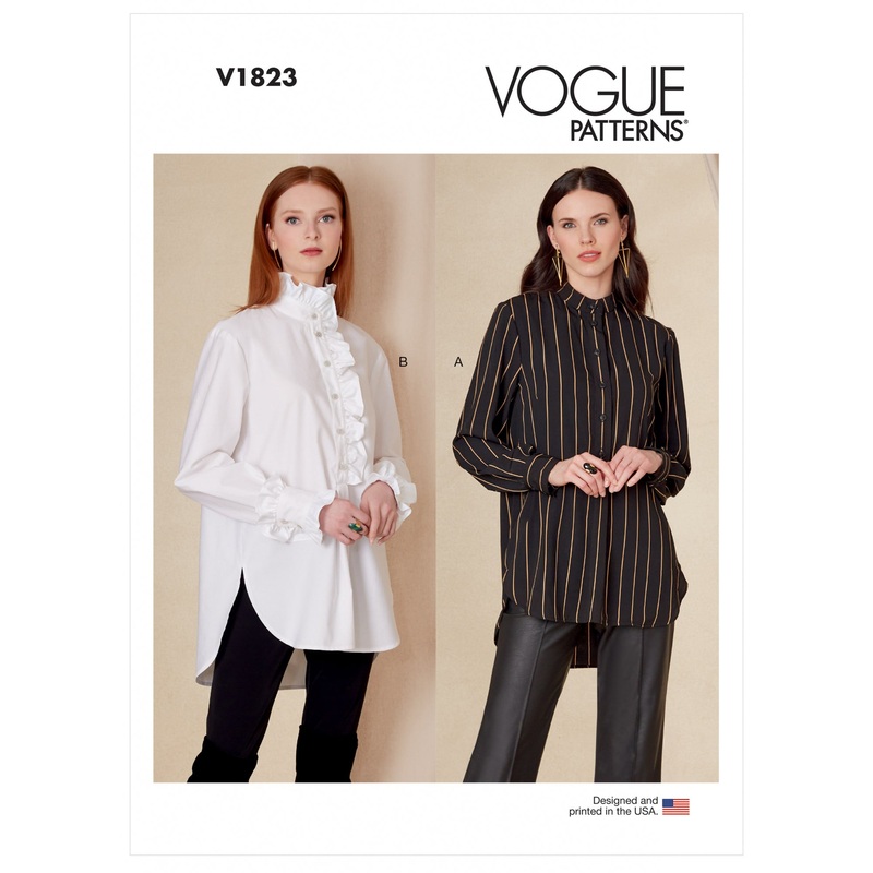 V1823 Misses’ and Misses’ Petite Shirt