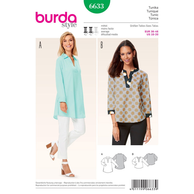 BURDA – 6633 Ladies Tunic