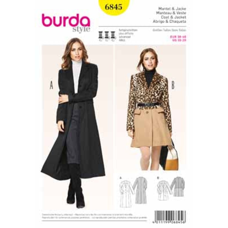 BURDA – 6845 Ladies Coat/Jacket