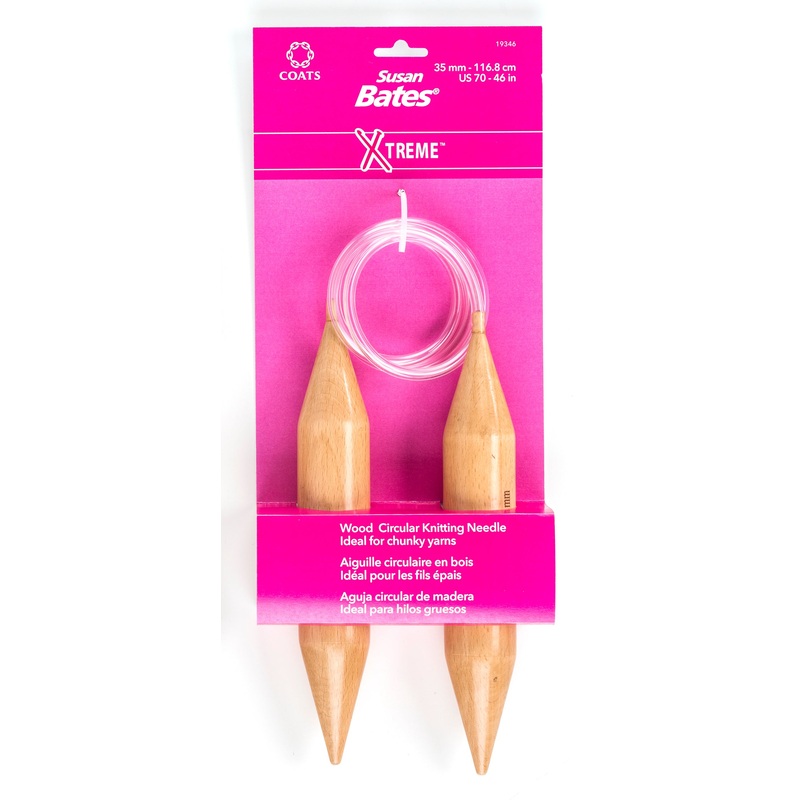 Susan Bates X-TREME Wood Knitting Needles – 46 – 35mm, US 70