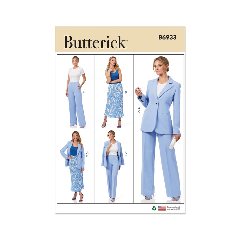B6933 Misses’ Jacket, Skirt and Pants