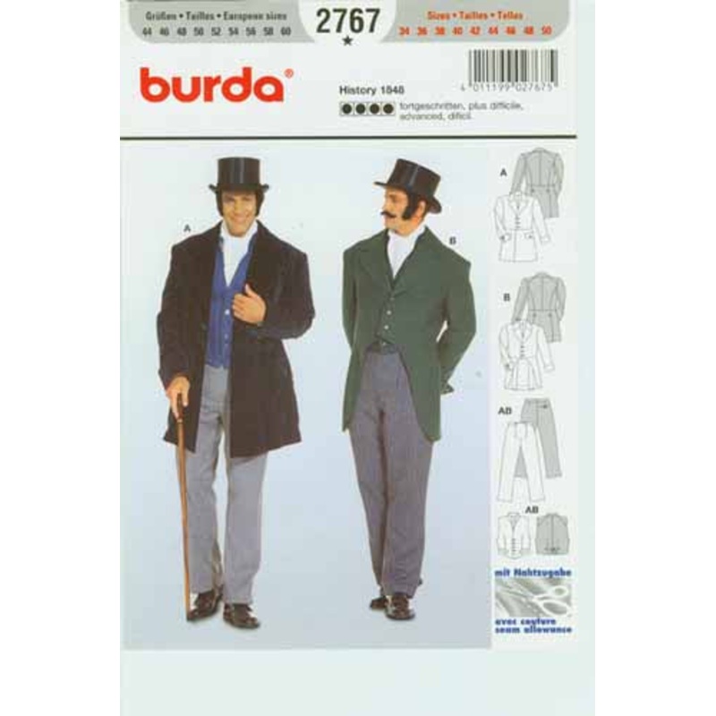 BURDA – 2767 Costume Mens-Historical