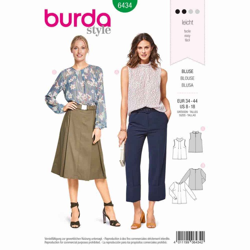 BURDA – 6434 Blouse – Neckline Pleats