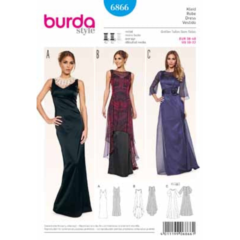 BURDA – 6866 Ladies Dress Evening