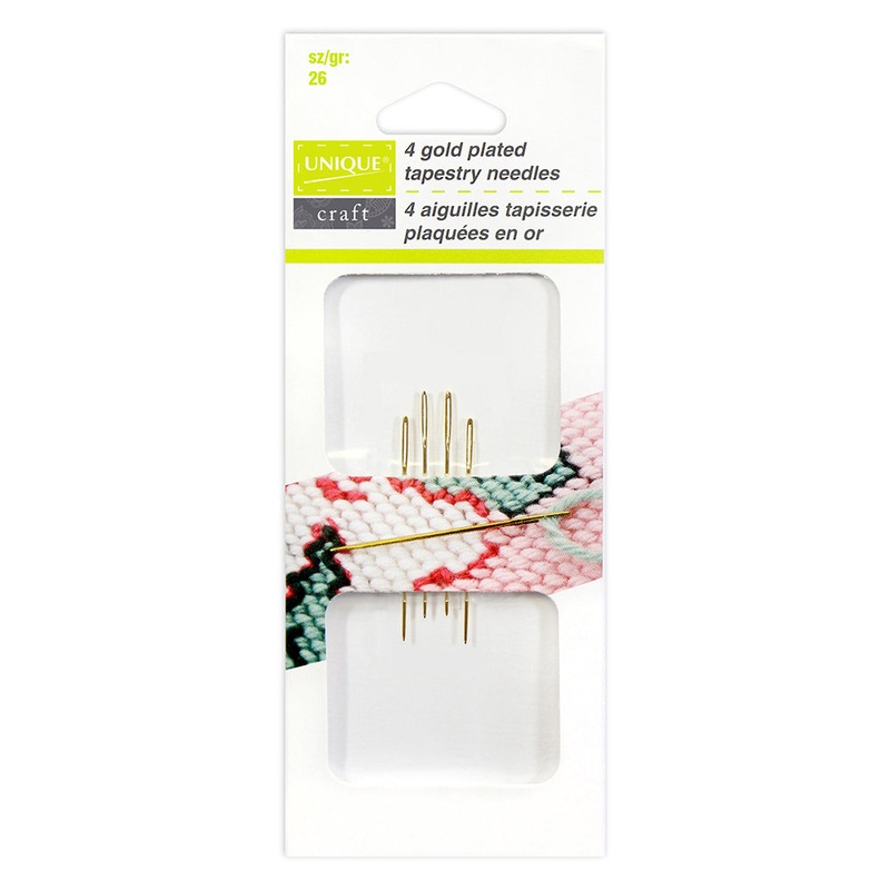UNIQUE CRAFT Gold Plated Tapestry Needles – size 26 – 4pcs
