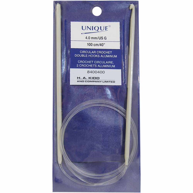 UNIQUE CROCHET Circular Tunisian/Afghan Crochet Hooks 100cm (40) Aluminum – 4mm/US G-6