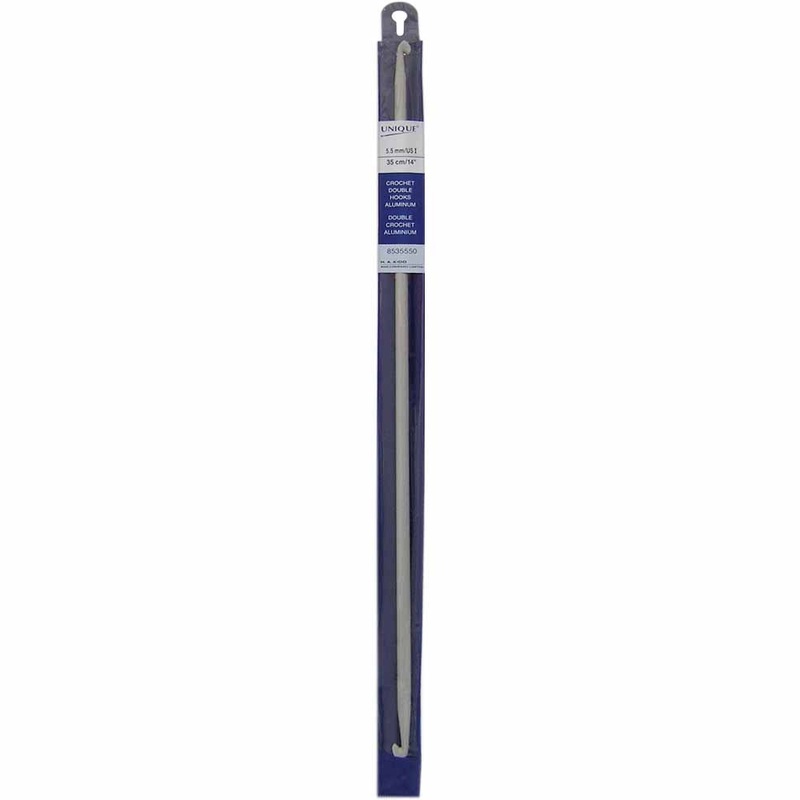 UNIQUE CROCHET Double Ended Tunisian/Afghan Crochet Hook 35cm (14) Aluminum – 5.5mm/US I-9