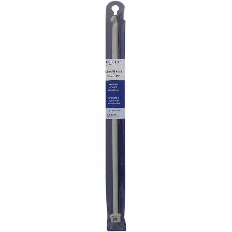 UNIQUE CROCHET Double Ended Tunisian/Afghan Crochet Hook 35cm (14) Aluminum – 6.5mm/US K-10.5