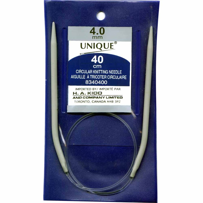 UNIQUE KNITTING Circular Knitting Needles 40cm (16) Aluminum – 4mm/US 6