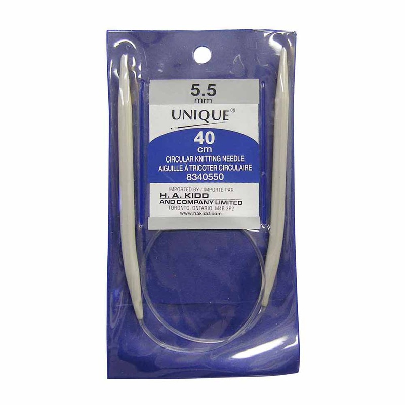 UNIQUE KNITTING Circular Knitting Needles 40cm (16) Aluminum – 5.5mm/US 9