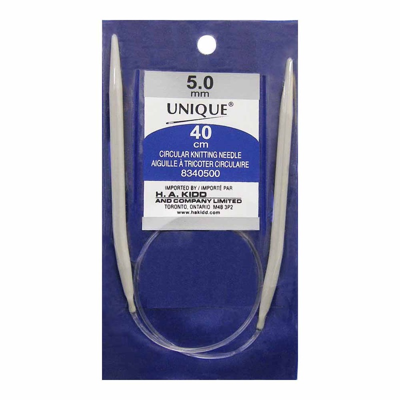 UNIQUE KNITTING Circular Knitting Needles 40cm (16) Aluminum – 5mm/US 8