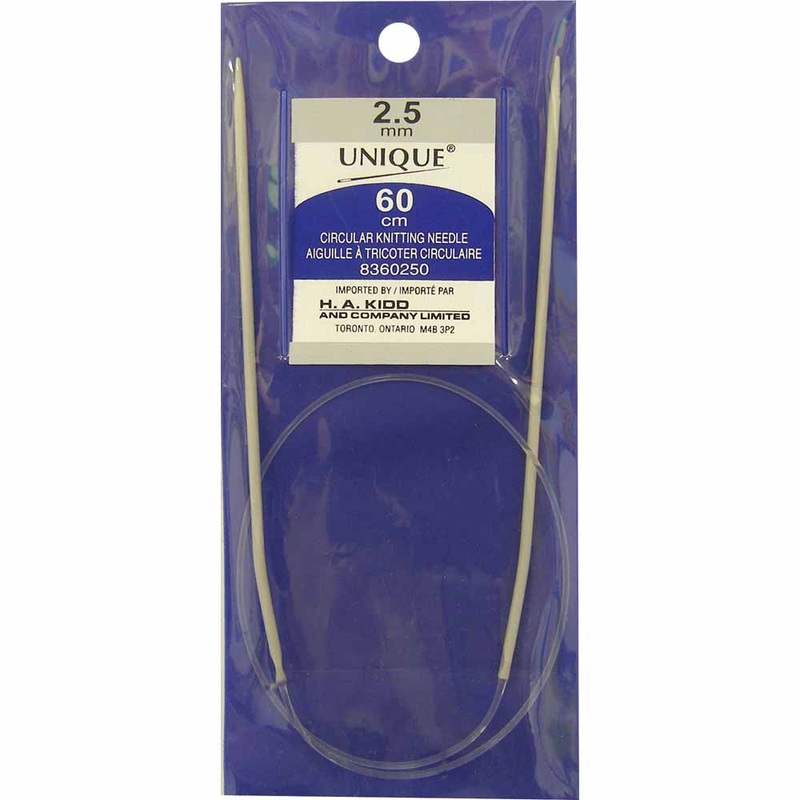 UNIQUE KNITTING Circular Knitting Needles 60cm (24) Aluminum – 2.5mm