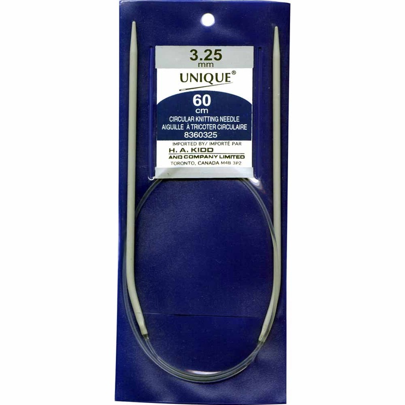 UNIQUE KNITTING Circular Knitting Needles 60cm (24) Aluminum – 3.25mm/US 3