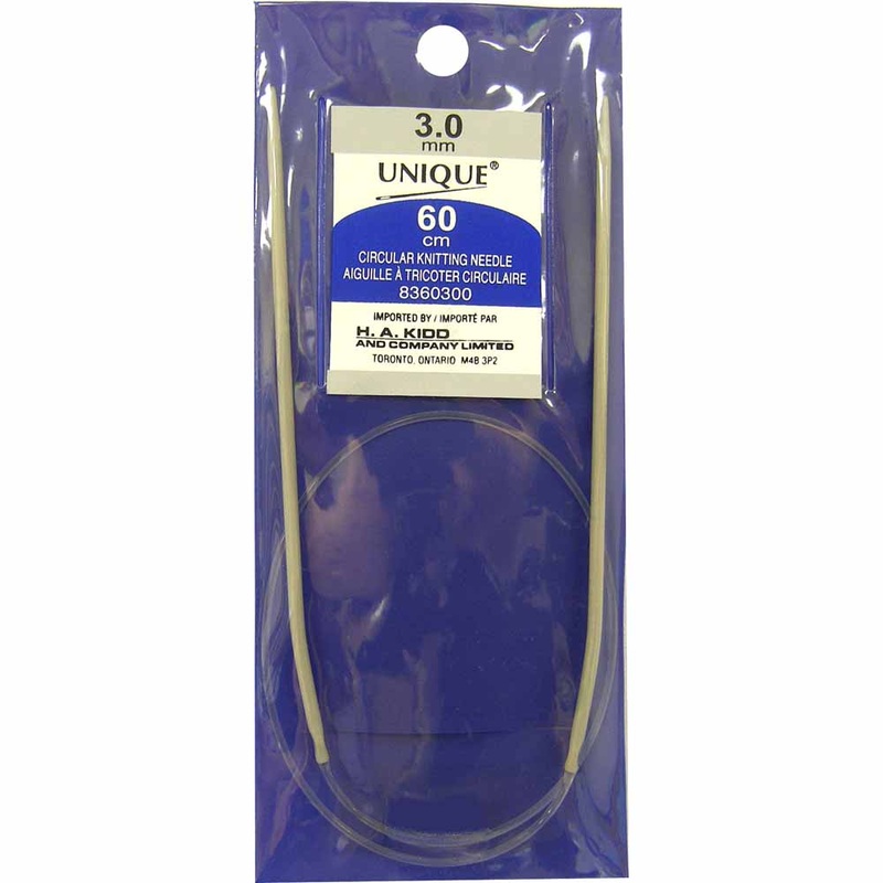 UNIQUE KNITTING Circular Knitting Needles 60cm (24) Aluminum – 3mm/US 2