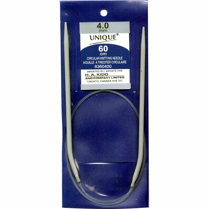 UNIQUE KNITTING Circular Knitting Needles 60cm (24) Aluminum – 4mm/US 6
