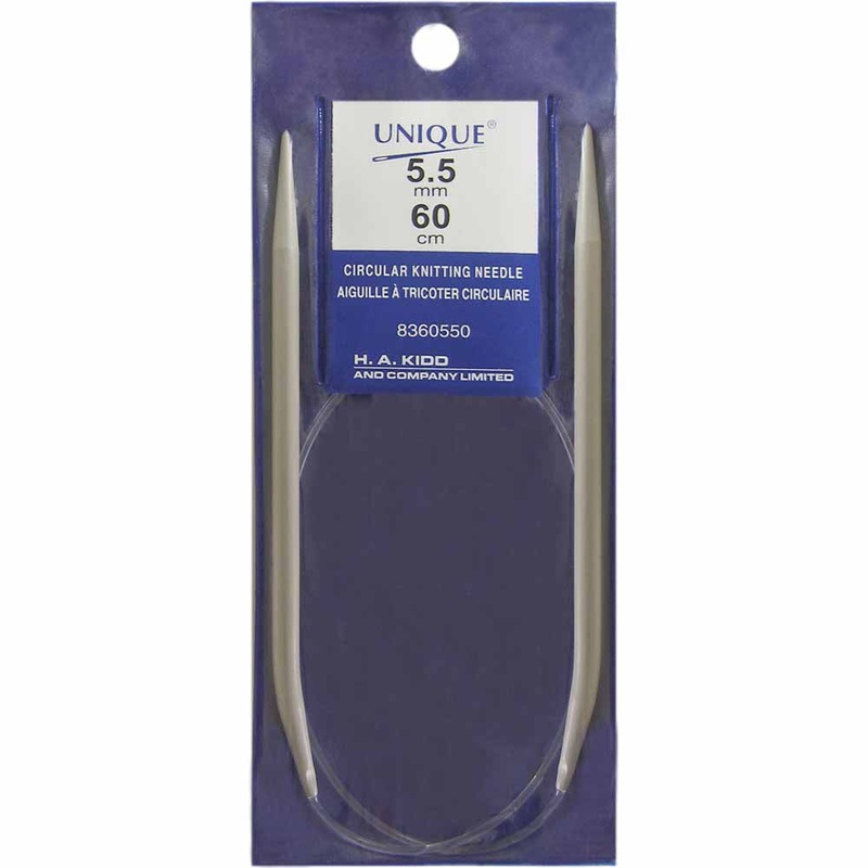 UNIQUE KNITTING Circular Knitting Needles 60cm (24) Aluminum – 5.5mm/US 9